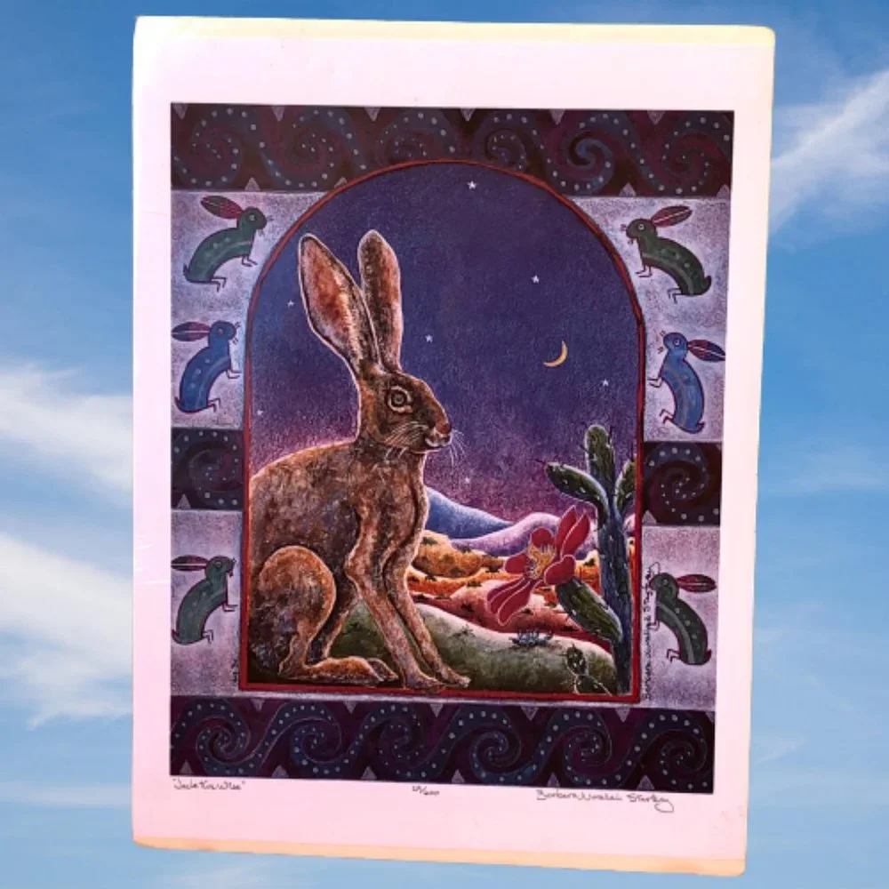Barbara Nurallah Starkey Signed Rabbit Print JACK THE WISE 29/600 New Mexico